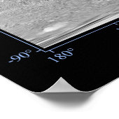 Poster Carte mondiale de la lune de Saturne Dione (Coin)