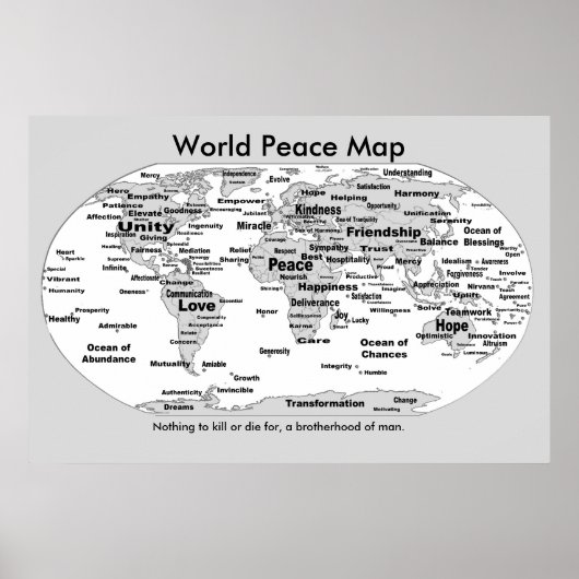 Poster Carte mondiale de la paix - Rien à mourir (Devant)