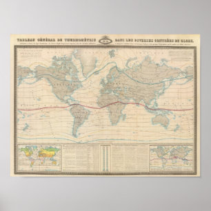Poster Carte mondiale de la végétation