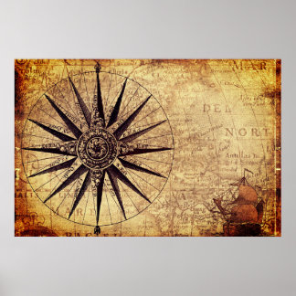 Poster Carte mondiale de l'âge de découverte des navires