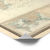 Poster Carte mondiale des canaux de navigation (Coin)