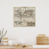 Poster Carte mondiale du flux d'air (Cuisine)