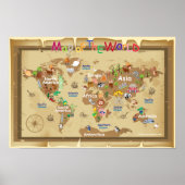 Poster Carte Mondiale Pour Les Enfants - Terre (Devant)