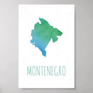 Poster Carte Monténégro
