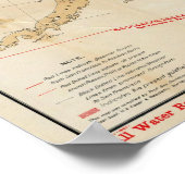 Poster Carte montrant les itinéraires de San Francisco à  (Coin)