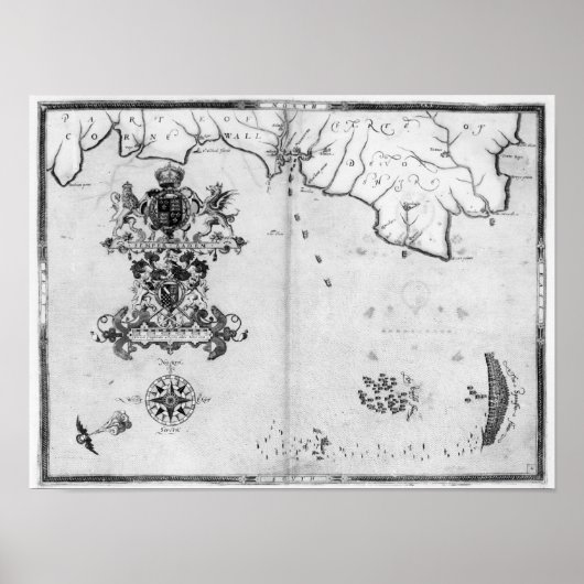 Poster Carte n° 4 montrant l'itinéraire de la flotte Arma (Devant)