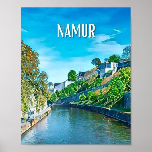 Poster Carte Namur Belgique Photo Vintage (Devant)