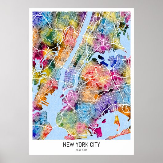 Poster Carte New York (Devant)