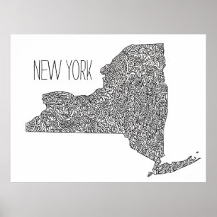 Poster Carte New York
