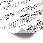 Poster carte noire avec notes musicales (Coin)