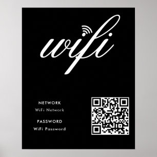 Poster Carte noire du réseau Wifi de marque personnalisée