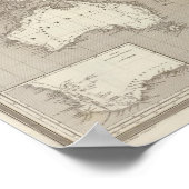 Poster Carte océanique non colorée (Coin)