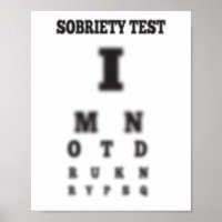 Carte oculaire de test de sobriété flou non ivre