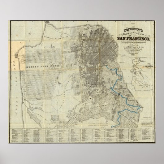 Poster Carte officielle de la ville de San Francisco de B (Devant)