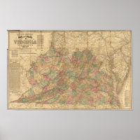 Carte officielle de l'État de Virginie par Lloyd