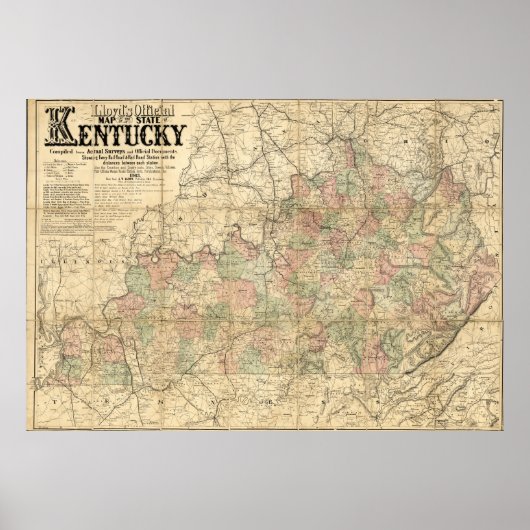 Poster Carte officielle de Llyod État du Kentucky vers 18 (Devant)