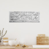 Poster Carte officielle du canal maritime de Suez par Wyl (Cuisine)