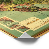 Poster Carte officielle du Nicaragua 1898 (Coin)