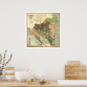 Poster Carte officielle du Nicaragua 1898 (Cuisine)