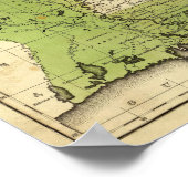 Poster Carte Olney des États du Sud (Coin)