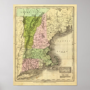 Poster Carte orientale d'Olney d'états