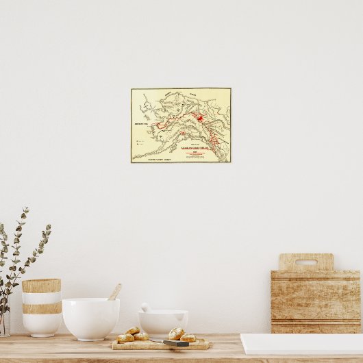 Poster Carte panoramique Alaska (Cuisine)