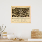 Poster Carte panoramique antique Amarillo Texas 1912 (Cuisine)