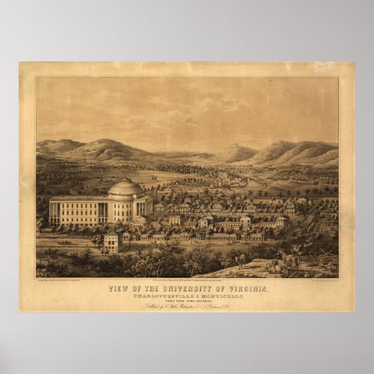 Poster Carte panoramique antique de l'Université de Virgi (Devant)
