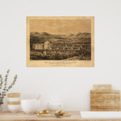 Poster Carte panoramique antique de l'Université de Virgi (Cuisine)