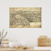 Poster Carte panoramique antique Scranton Pennsylvania 18 (Cuisine)