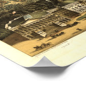 Poster Carte panoramique antique Washington DC 1871 (Coin)