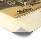 Poster Carte panoramique antique Washington DC 1871 (Coin)