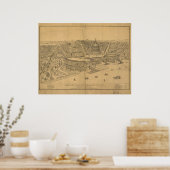 Poster Carte panoramique antique Washington DC 1872 (Cuisine)