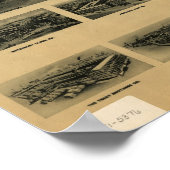 Poster Carte panoramique antique Waterbury Connecticut 19 (Coin)