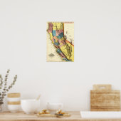 Poster Carte panoramique Californie (Cuisine)