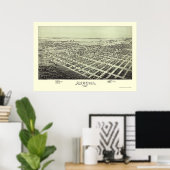 Poster Carte panoramique d'Aurora, MO - 1891 (Bureau à domicile)