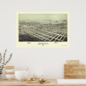 Poster Carte panoramique d'Aurora, MO - 1891 (Cuisine)