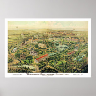 Poster Carte panoramique de Nashville TN NUMÉRIQUEMENT