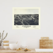 Poster Carte panoramique de Tilton, NH - 1884 (Cuisine)