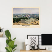 Poster Carte panoramique de Washington, DC - 1852 (Bureau à domicile)