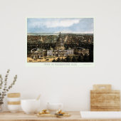 Poster Carte panoramique de Washington, DC - 1871 (Cuisine)