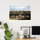 Poster Carte panoramique de Washington, DC - 1871 (Bureau à domicile)