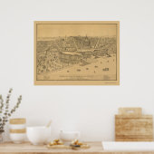 Poster Carte panoramique de Washington, DC - 1872 (Cuisine)