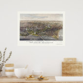 Poster Carte panoramique de Washington, DC - 1880 (Cuisine)