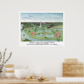 Poster Carte panoramique de Washington, DC - 1888 (Cuisine)