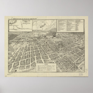 Poster Carte panoramique de Winchester Virginia 1926