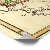 Poster Carte panoramique du Mississippi et de l'Alabama (Coin)