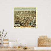 Poster Carte panoramique Frankfort Kentucky 1871 (Cuisine)