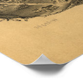 Poster Carte panoramique Madison Connecticut 1881 (Coin)