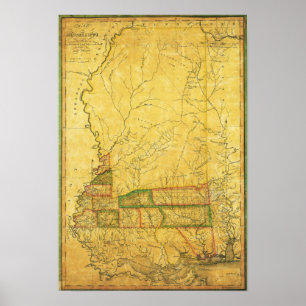 Poster Carte panoramique MississippiMississippi